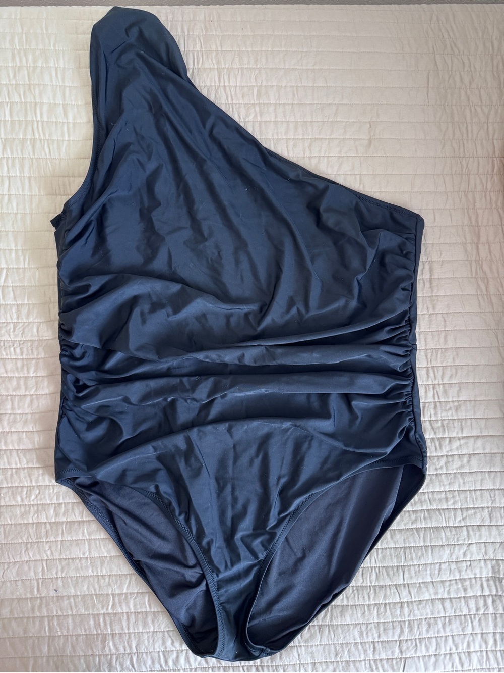EUC J. Crew Black One-Piece One-Shouldered Swimsuit Size 22